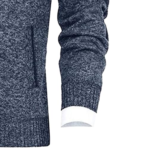 Maiyifu-GJ Men's Full Zip Cardigan Sweater Long Sleeve Stand Collar Slim Knitted Sweaters Lightweight Warm Knit Outerwear4
