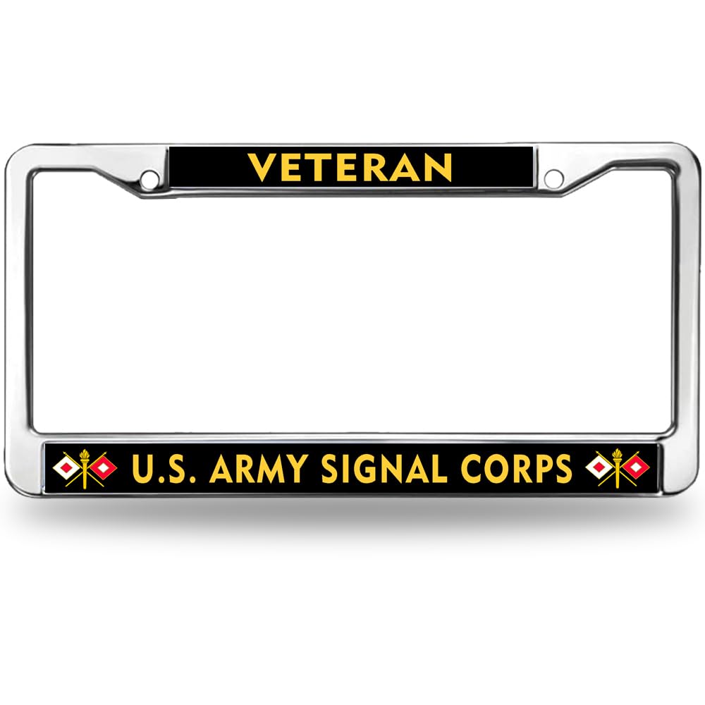 Veteran US Army Fade-Resistant License Plate Frame US Signal Corps Pride License Plate Frame for Birthday Gift