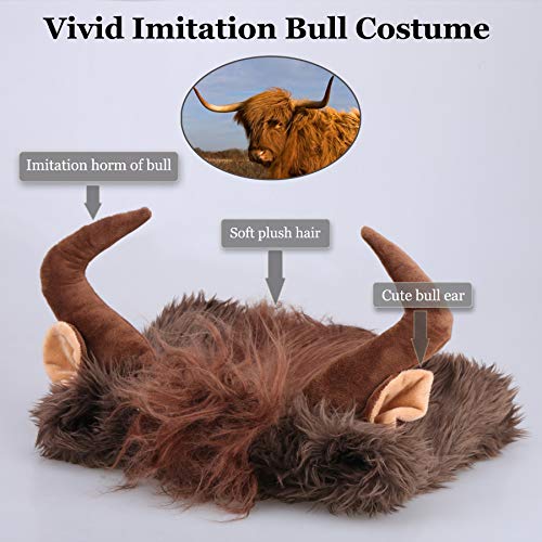 Funny Pet Reindeer Moose Costumes for Dog, Cute Furry Pet Wig for Halloween Christmas, Pet Clothing Accessories - Image 5