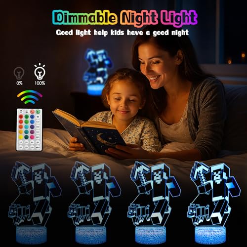 Veilleuse 3D LED Minec 16 Couleurs Télécommande Eygerur