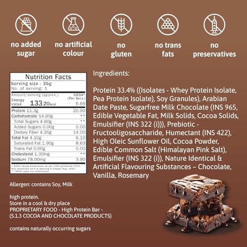 Image of Phab Assorted Protein Bars (Chocolate, Mocha, Strawberry) 11g Protein, No Added Sugar | High Fibre, Trans Fat-Free & No Preservatives |Healthy & Tasty | GMO Free (Pack of 12 x 35g)