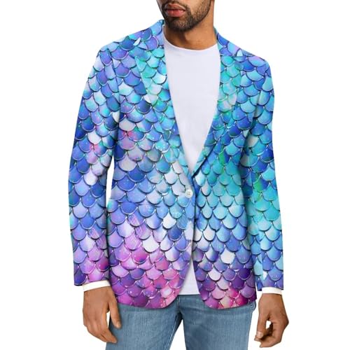 Men's Casual Blazer Regular Fit Lightweight One Button Jacket Slim Wedding Party Coat Business Sport Outwear