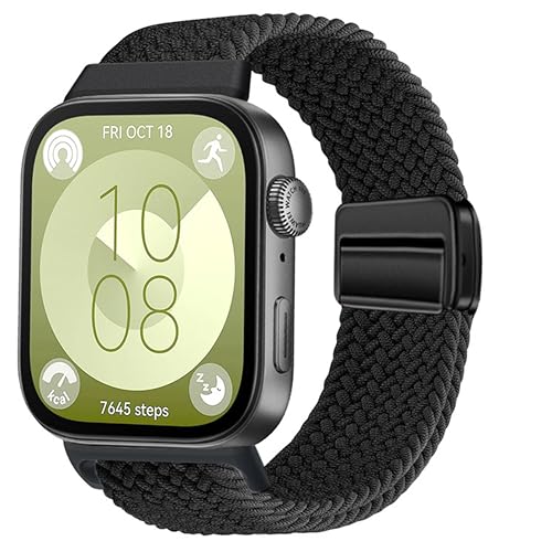 LeyuBand Nylon Braided Magnetic Bands Compatible with HuaweiH Watch Fit 3/Fit 4/Fit 4 Pro,Soft Nylon...
