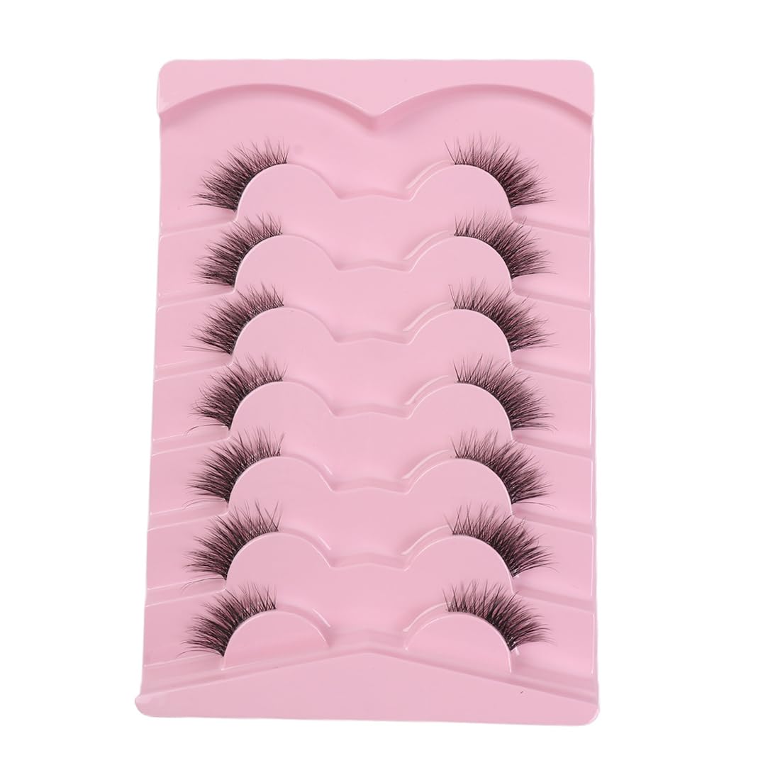 VBKITW Media Pestañas Postizas 7 pares de Pelo Artificial 3D Multipack, Banda Transparente, Natural Pestañas Falsa Largas Adecuado para Trabajar Citas Fiesta