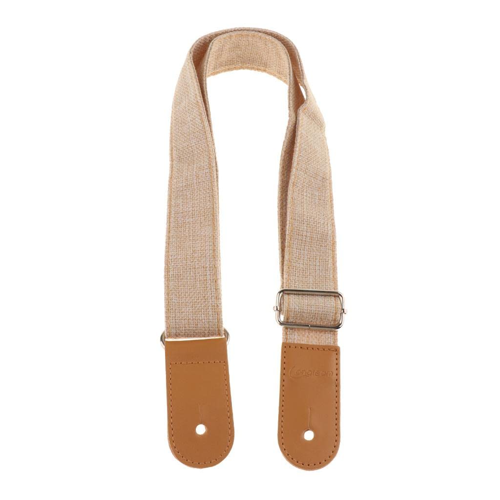 Zestaw 5 pasków do ukulele z końcówkami ze skóry PU do Ukuele 4-strunowa gitara kremowy 75-130 cm