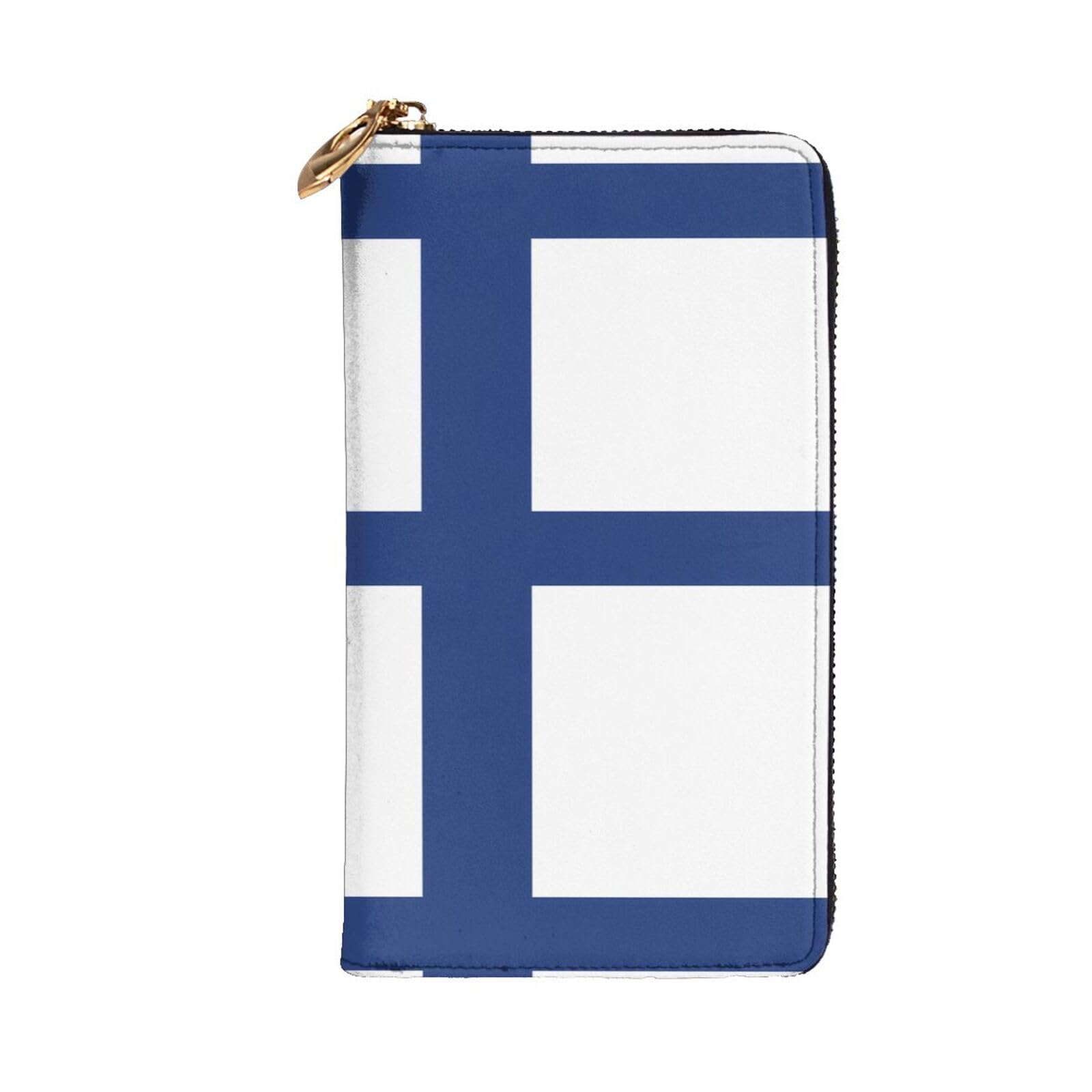 HerYng Finnish flag Long Zip Clutch Wallet - Unisex Phone Case with Credit Card Slots, Coin Compartment, Cash Slot