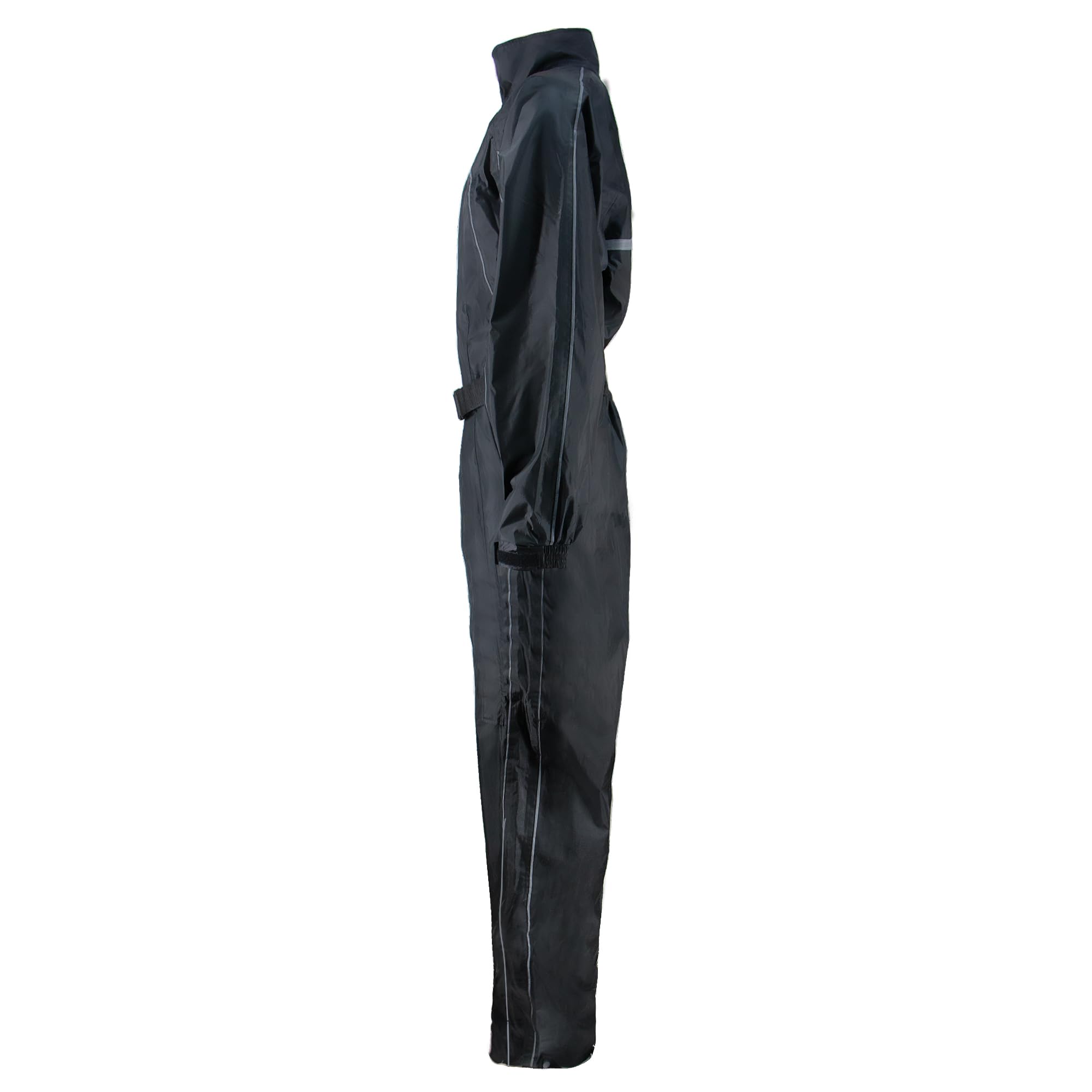 Zorax Wasserdichter winddichter Motorrad-Regenanzug für Herren, Regenbekleidung, Regenmantel, Tragetasche, reflektierende Streifen, Schwarz , 4X-Large