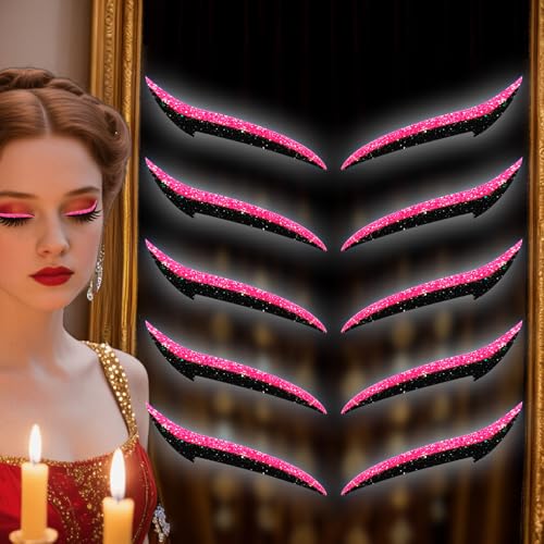 アイライナーシート 女性用 | 女性用 アイシャドウ デカール | 10枚防水アイライナーストリップ ダンスステージパフォーマンス用 携帯用アイシャドウステッカー