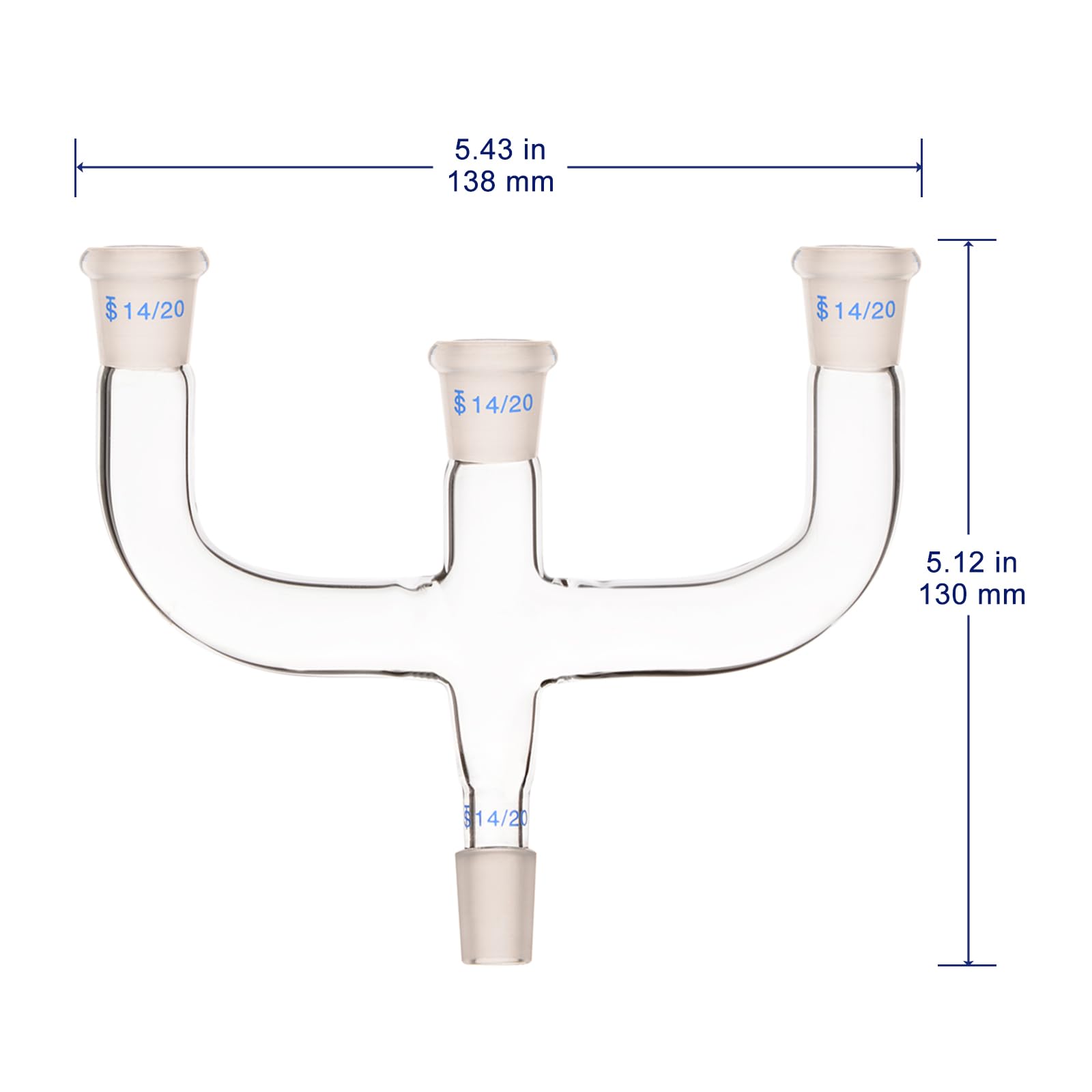 Labasics 4 Way Claisen Distillation Adapter with 14/20 Joints Connecting Adapter Lab Supply — Amazon image 2