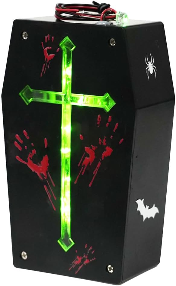 Nuziku Sensor de sonido de Halloween, luces LED espeluznantes, decoraciones activadas por movimiento, accesorios de miedo para decoración de fiesta de Halloween