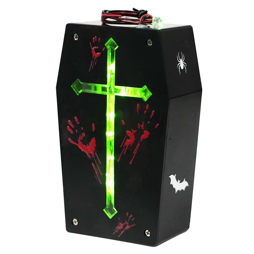 Nuziku Colorful Halloween Sound Sensor, Spooky Led Lights, Motion Activated Decorations, Scary Props For Halloween Party Decor