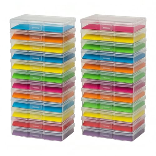 novelinks Caixas de armazenamento de fotos transparentes de 10 cm x 15 cm - estojos organizadores de fotos, recipientes de armazenamento de fotos para fotos - pacote com 24 (transparente)