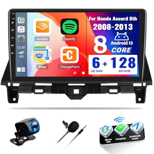 SIXWIN 8 Core 6G+128G Android Car Stereo for Honda Accord...