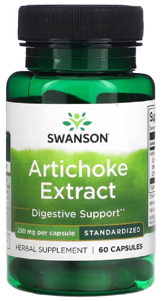 Swansons Swanson - Artichoke Extract | Herbal Support for Liver and Digestive Health | 250mg Capsules - 60 Count