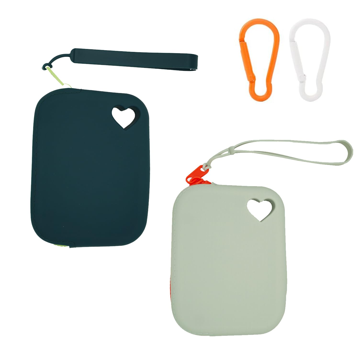 Taicols 2 bolsas de silicona para golosinas portátiles para perros con mosquetones, bolsa de comida reutilizable para entrenamiento de perros, bonita bolsa de golosinas para perros y gatos al aire