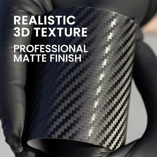 Image of HOME13 Black 3D Carbon Fiber Vinyl Wrap Car & Bike DIY Wrap Sheet Roll Film Sticker Decal Rated for Automotive Use (12 x 36, 3D Black Carbon)