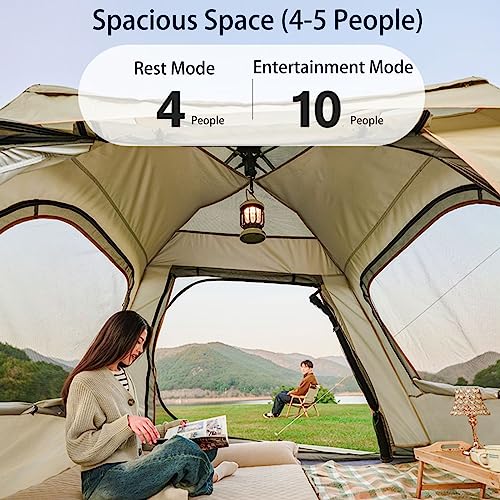 Carpa automática para camping 5-8 personas blanca miniatura 4