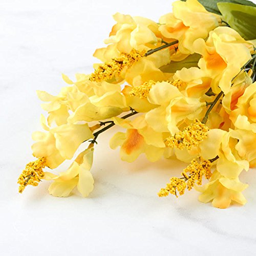 Factory Direct Craft Artificial Yellow Snapdragon Silk Flower Bush - Sunshine Dragon Floral Bouquet (Size: 23