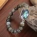 Sofiacreations Handmade Natural Genuine Labradorite Beaded Charm Stretchy Bracelet, Healing Protection Strength Reiki Anxiety Relief Balance Spiritual Bracelet, Gift for Women