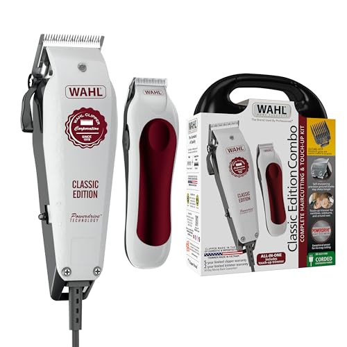 Wahl USA Classic Edition Corded Hair Clippers & Cordless Hair Trimmer for Men, Women & Children – POWERDRIVE Motor for Smooth, Consistent Haircutting & Touch-Up Trimmer – Model 3029167
