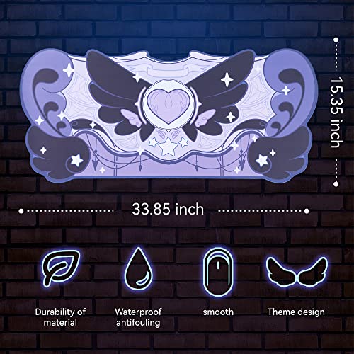 Image of GeekShare Large Gaming Mouse Pad Dark Purple Non-Slip Rubber Back Mouse Pad Big Desk Mat for Keyboard and Mouse,Perfect for Gaming or Home Office Work - Star Wings Dark Version