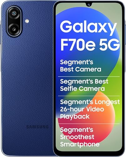 Samsung Galaxy F70e 5G (Spotlight Blue, 128 GB) (6 GB RAM) | 6000 mAh Battery | Dimensity 6300 | Octa Core Processor | 6.74" PLS LCD Display |