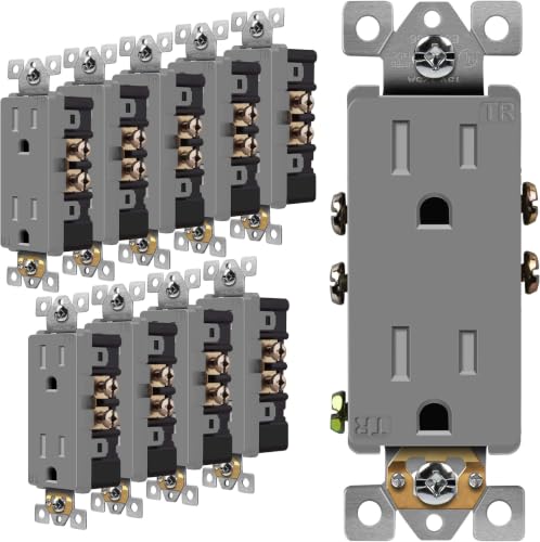 Image of ENERLITES 100 Pack Decorator Outlet, 15A 125V, Tamper Resistant Receptacle