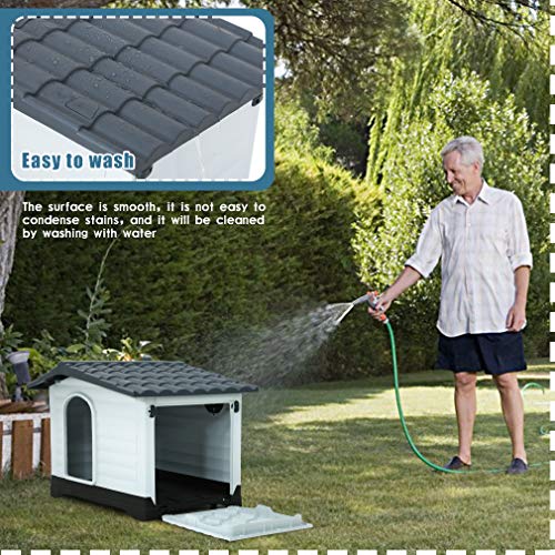 Indoor Outdoor Dog House Big Dog House Plastic Dog Houses for Small Medium Large Dogs All Weather Dog House with Base… - Image 5