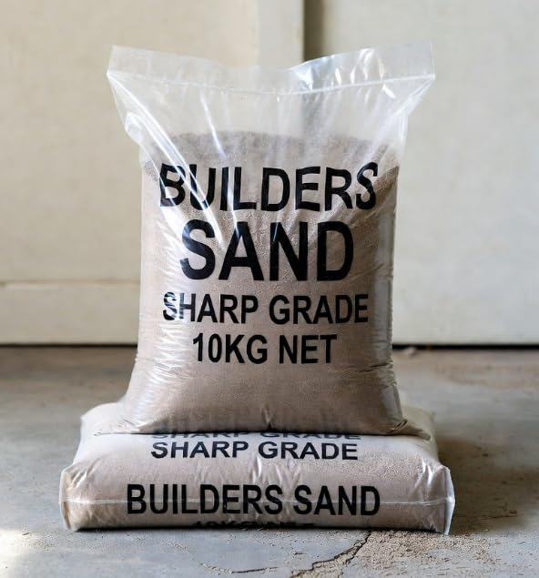 Builders Sharp Sand 20kg (2 x 10kg Bags) - Premium Washed Grade for Mortar Mixing Floor Levelling Slab Laying & Clay Soil Improvement