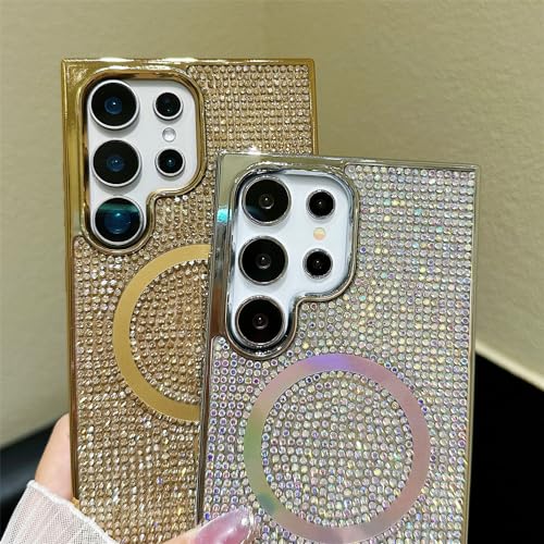 Coque magnétique anti-rayures à strass résistant pour Samsung S23 Ultra - 5
