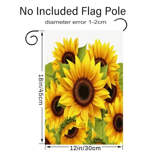 Bandera de jardín de girasol de 12x18 pulgadas de doble cara para decoración exterior 3