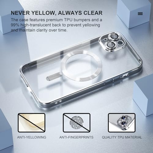 Image of Misea Magnetic for iPhone 14 Case Compatible with MagSafe Silver