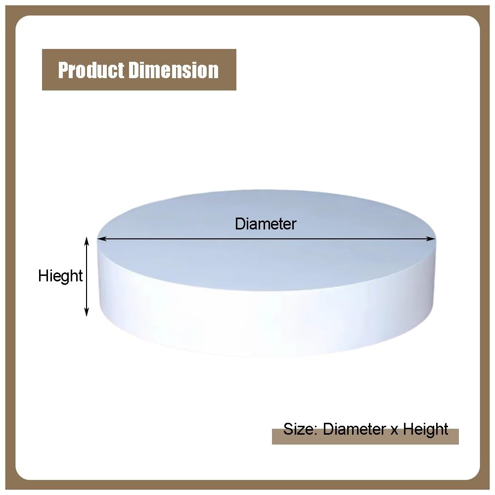 exproyzk Weißer Runder Präsentationsständer – Vielseitige Event-Dekorationsplattform, Moderner Sockel Zur Präsentation Von Skulpturen, Kuchen, Schmuck Und Kleidung(40x10cm/15.7x3.9in)
