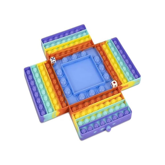 Buy Pop it Game Board (with 2 dice) for 4 Players, pop Game for Kids