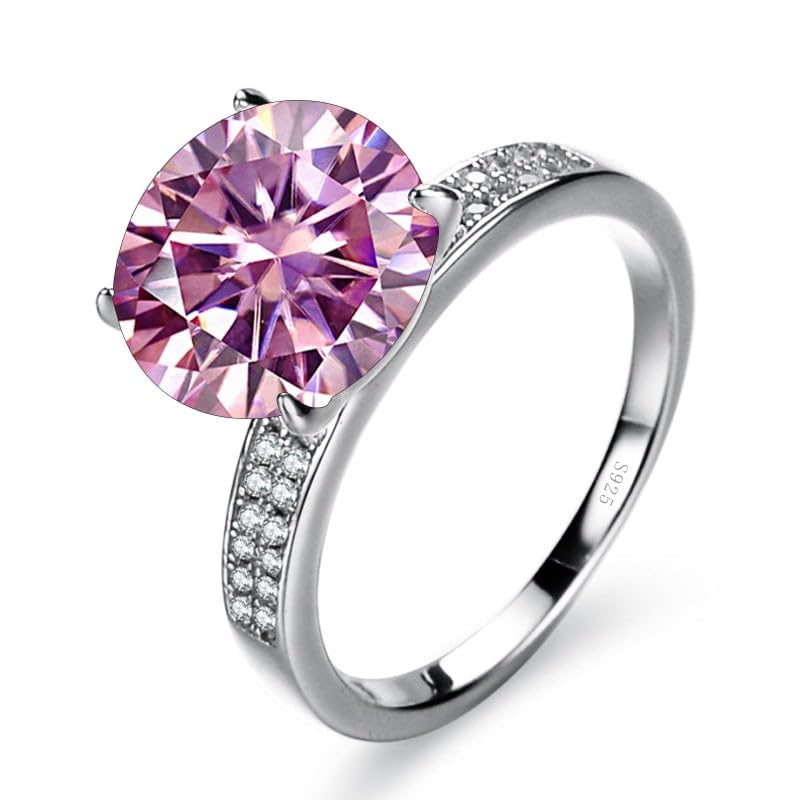 Bague en diamant moissanite rose 5ct le cadeau de fiançailles idéal pour elle