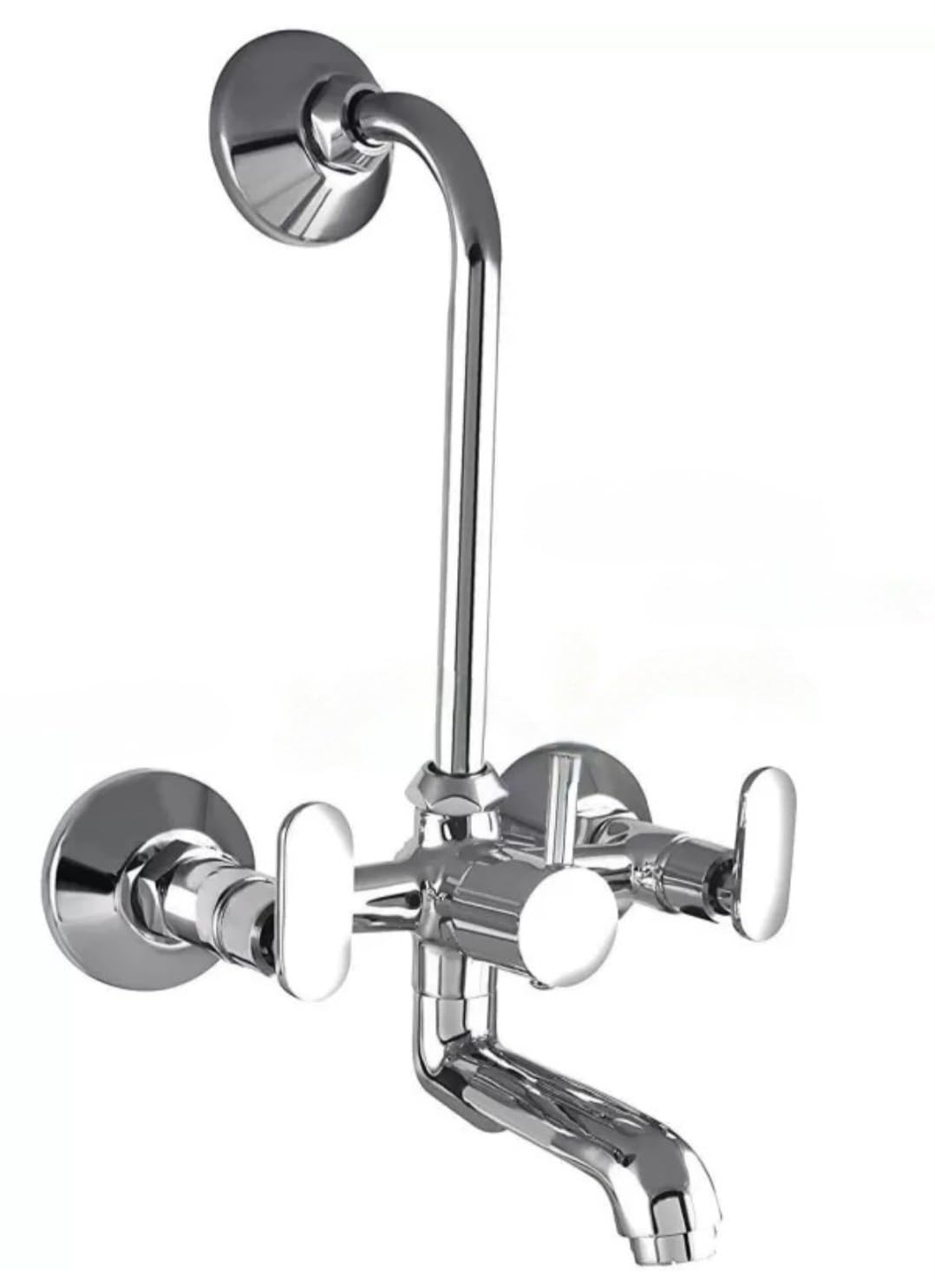 Clay Plus Brass Wall Mixer for Bathroom with Stainless Steel L-Bend Provision for Overhead Shower, Chrome Finish (Deck Mount Installation Type) (B0D4J81PGZ) Amazon Price History, Amazon Price Tracker