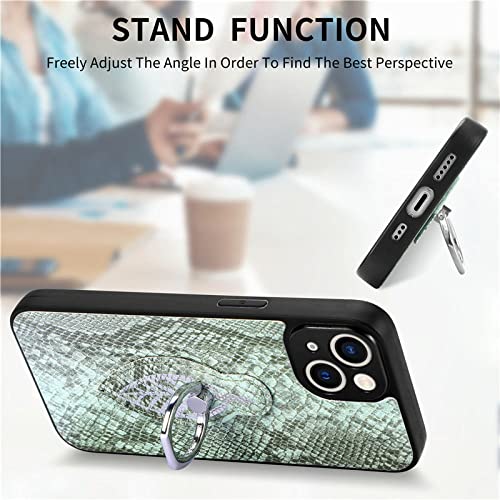 Protection cuir Samsung S22 Plus vert étui magnétique couverture avec anneau