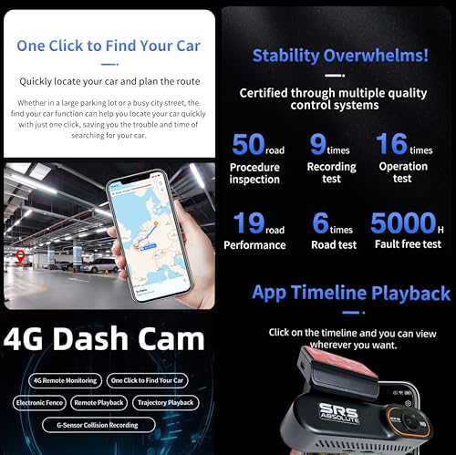Image of 2K 4G Dash Cam Customized Plug&Play Loop Record 24x7 GPS Tracking Live Video SOS Park Surveillance Remote Play Download Dual Resolution GeoFence TimeLapse GSensor 1TB MicroSD SIM Supp S24G