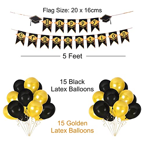 Image of Atpata Funky Happy Graduation Foil Balloons for Graduation Convocation Commencement Ceremony (Graduation Combo)