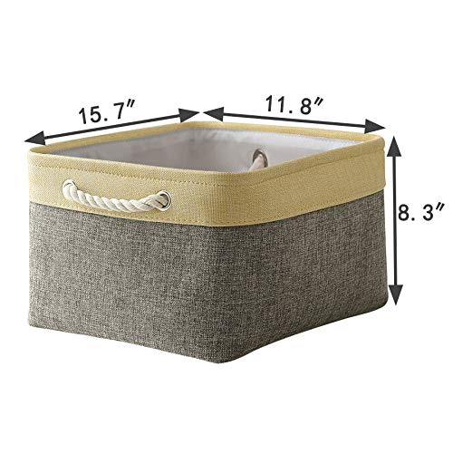 Jtirey Storage Baskets Fabric Baskets [3-Pack] Baskets for Shelves Toy Baskets with Handles, Easy to Carry Organizational Baskets, Baskets for organizing Toys, Clothes, Nursery(15.7Lx11.8Wx8.3H)