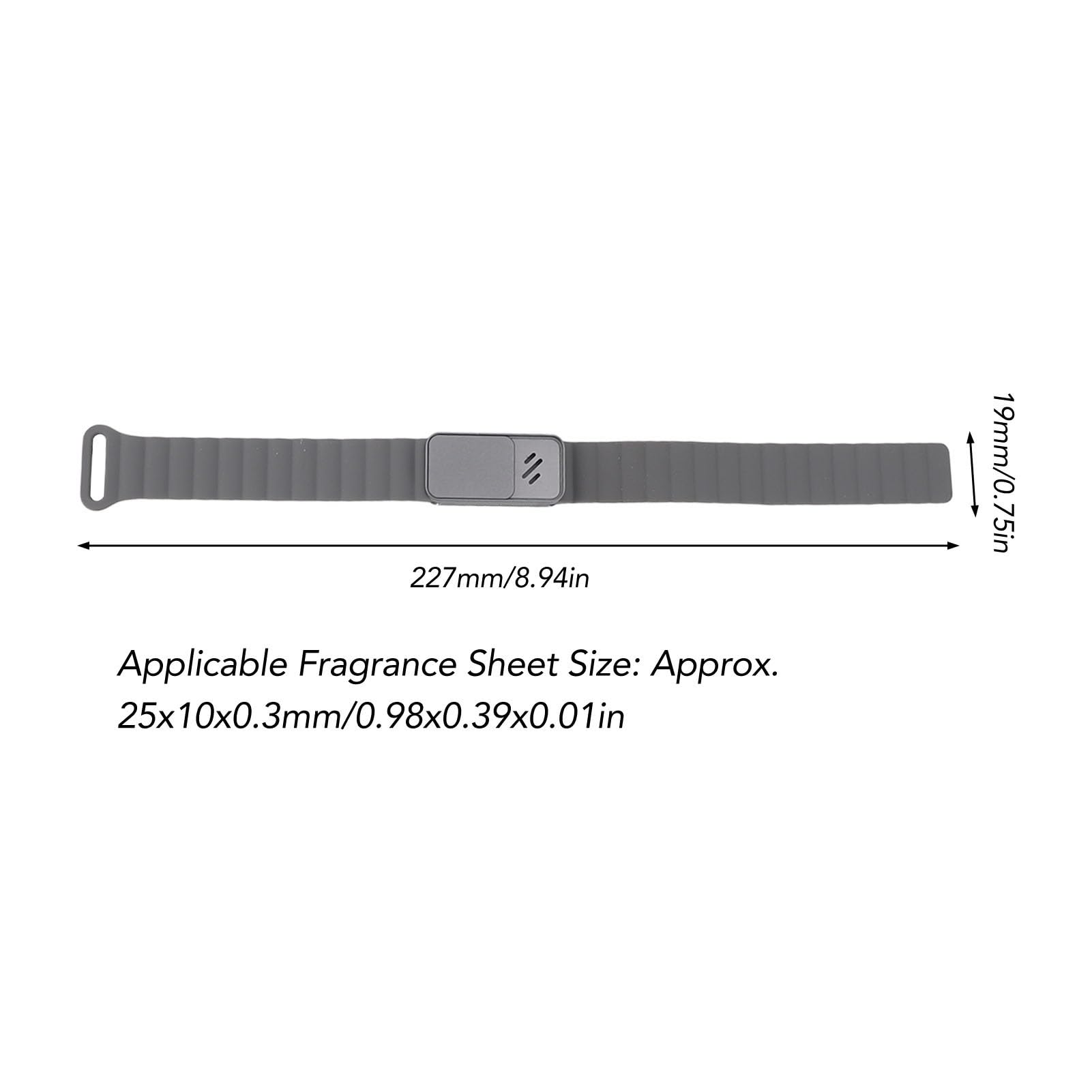 Bracciale Diffusore di Oli Essenziali Fascia Magnetica Regolabile per Aromaterapia per Uomo e Donna Lega di Alluminio Argento Scuro 1 unità