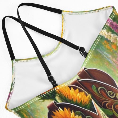 Flower Cowboy Boots Girls Swimsuit Bathing Suit One Piece Swimsuits Summer Beach Swimwear4