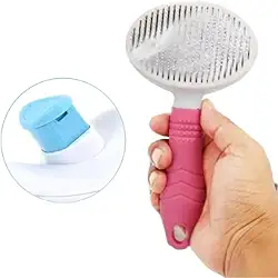 Escova Removedora de Pelos para Cães e Gatos, Auto-Limpante, (ROSA)
