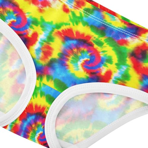 Tie Dye Spiral Red Colorful Girls Underwear Toddlers 2t Cotton Panties Little Girl Fun Print Kids Undies Briefs4