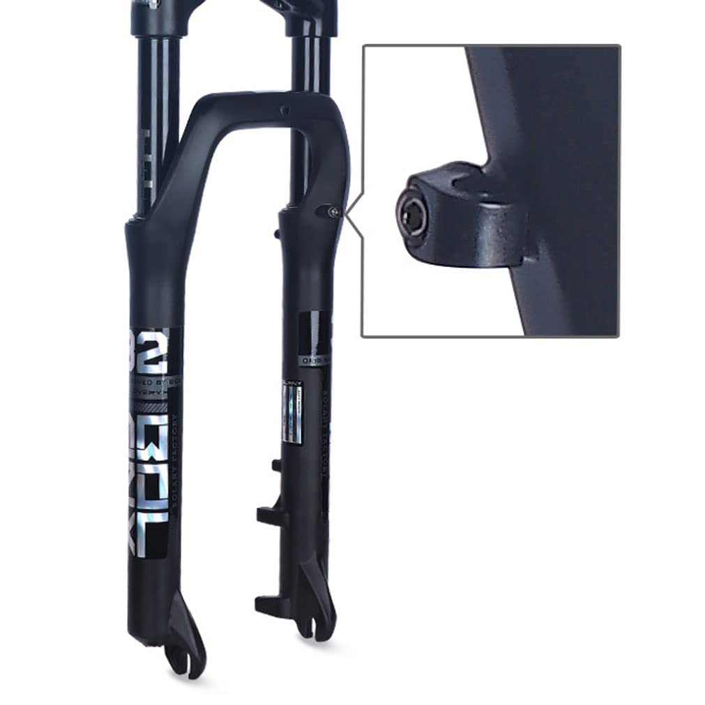 Horquilla De Suspensión De Bicicleta De Nieve De 26x4,0'' MTB Horquilla De Aire Gruesa 110mm De Viaje 28,6mm Tubo Recto Bicicleta Eléctrica Horquilla QR 9x135mm, Bloqueo Remoto (Color : Black)