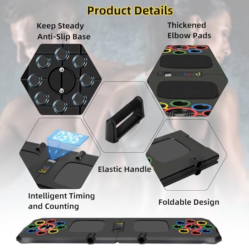 Push Up Board with Automatic Count, 24 in 1 Press Up Board Exercise Equipment for Home Use, System Fitness Floor Chest Muscle Exercise Professional Equipment Burn Fat for Men & Women Strength Training - Image 5