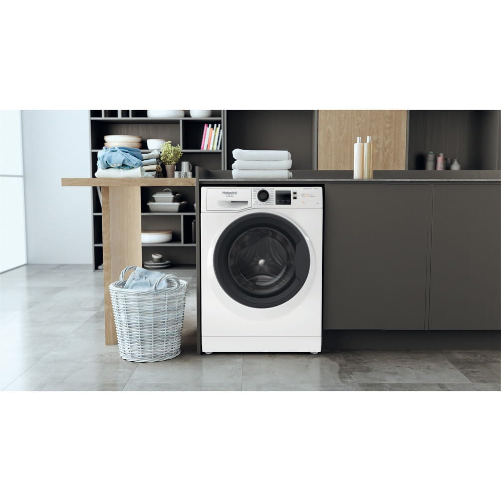 Hotpoint NF86WK IT Lavatrice a Libera Installazione a Carica Frontale. Classe Energetica A. Centrifuga 1400 giri al minuto. 8.0 kg, Larghezza: 59.5, Profondità: 60.5, Altezza: 85 cm.