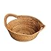 Cestini per la Spesa Fatto a mano Rattan Basket Snack Box pane cestino di frutta della famiglia di immagazzinaggio Organizzatore carrello doppio manico Woven Basket Shopping Bag ( Dimensione : L )