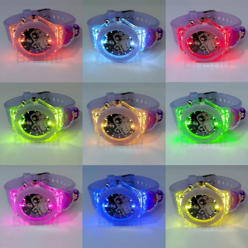 Image of Brishti 3D Cartoon Character Multicolored Glowing Digital Light and Girl's Analogue Wrist Watch | Unique 3D Cute Cartoon Character on Strap | Soft Silicone Strap | Suitable for Age 3-12 Year Kids