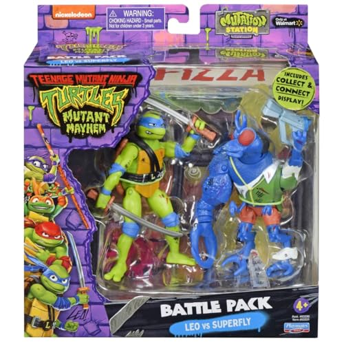 Playmates Toys Teenage Mutant Ninja Turtles Mutant Mayhem Battle Pack Leo vs. Superfly